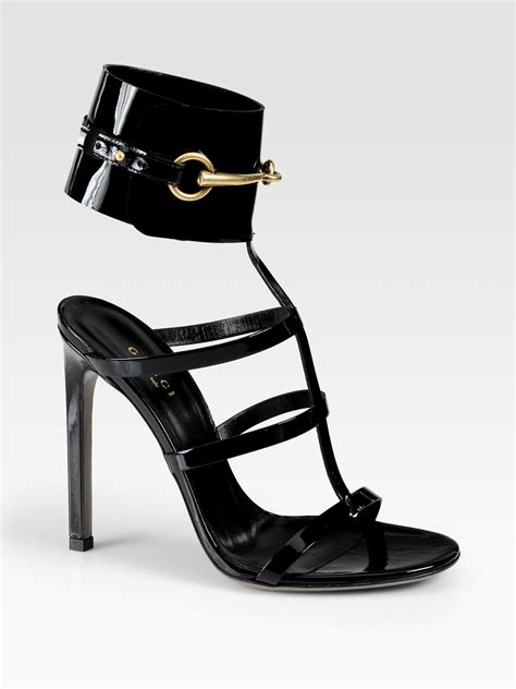 gucci leather ankle strap sandal|Gucci unisex sandals.